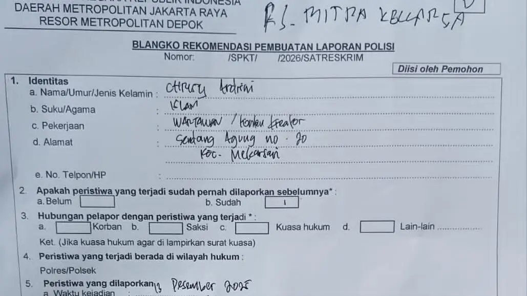 Dugaan Penganiayaan Brutal di Depok, Korban CA Tempuh Jalur Hukum: Polisi Mulai Penyelidikan