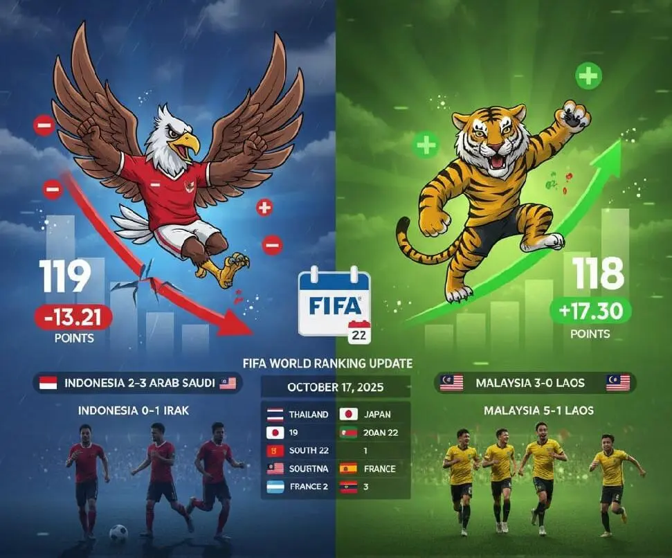 Ranking FIFA Turun, Timnas Indonesia Kini di Bawah Malaysia