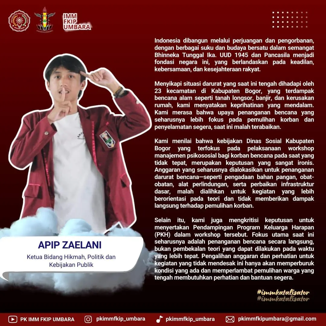 Pernyataan sikap terkait penanganan bencana di Kabupaten Bogor