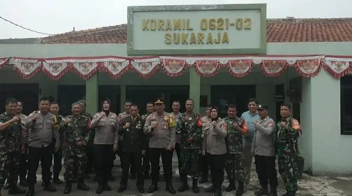 Tepat di hari jadi TNI, Polsek Sukaraja datangi Koramil