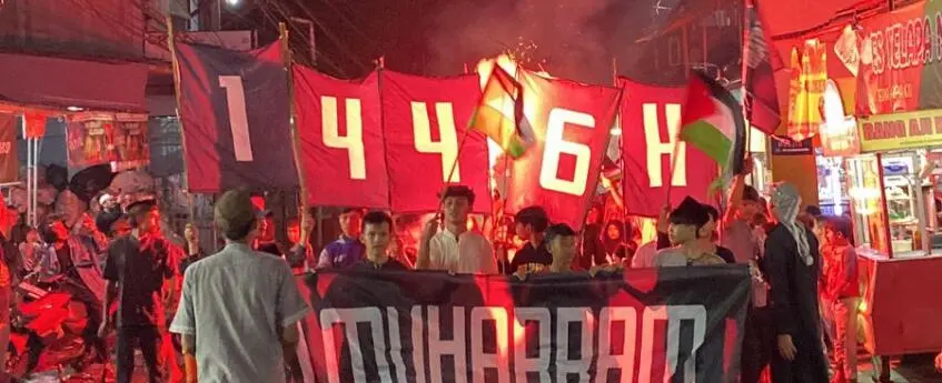 Pemuda Palapa Sambut Tahun Baru Islam dengan Pawai Obor sekaligus aksi Bela Palestina