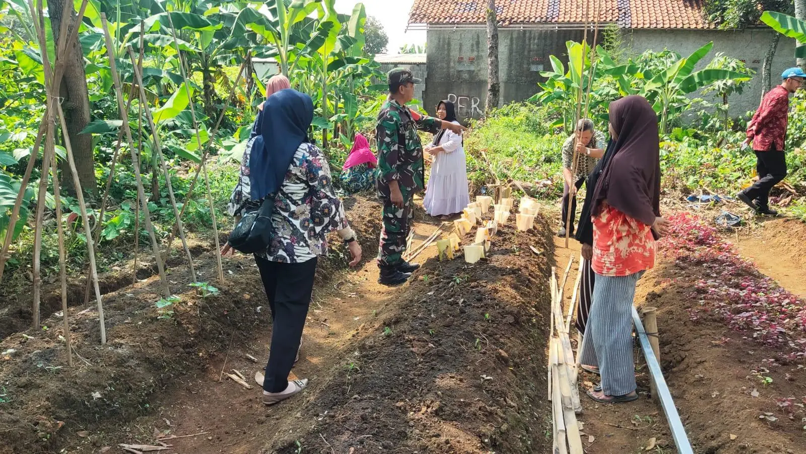 Bangun Ketahanan Pangan Babinsa Ajarkan Warga Tanam Sayur