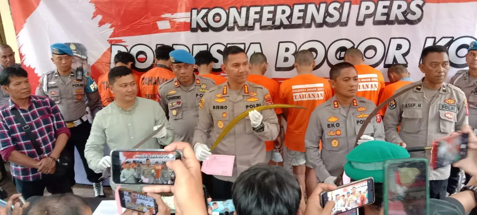 Polresta Bogor Kota Berhasil Mengamankan 7 pelaku Aksi Tawuran di Tiga Lokasi