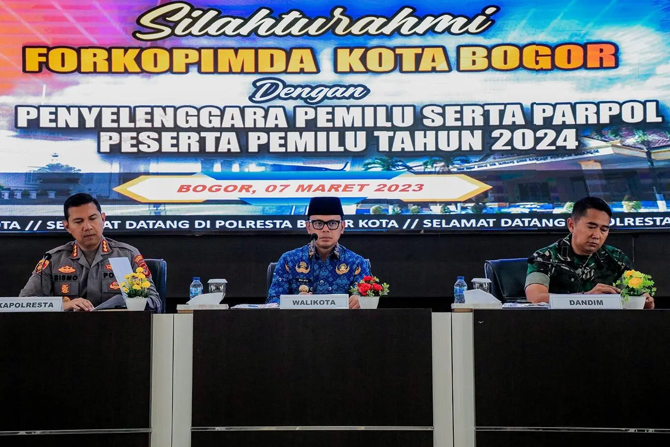 Ciptakan Situasi Aman, Forkopimda Kota Bogor Gelar Silaturahmi dan Deklarasi Pemilu 2024