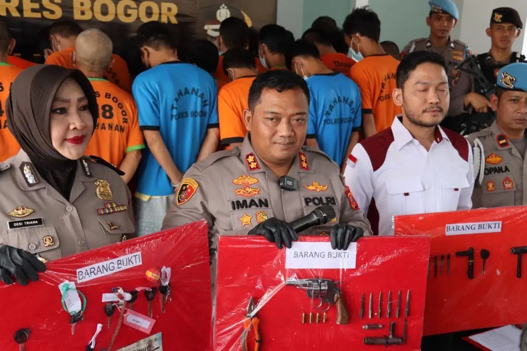 Jajaran Polres Bogor Berhasil Mengamankan 39 Pelaku Curanmor