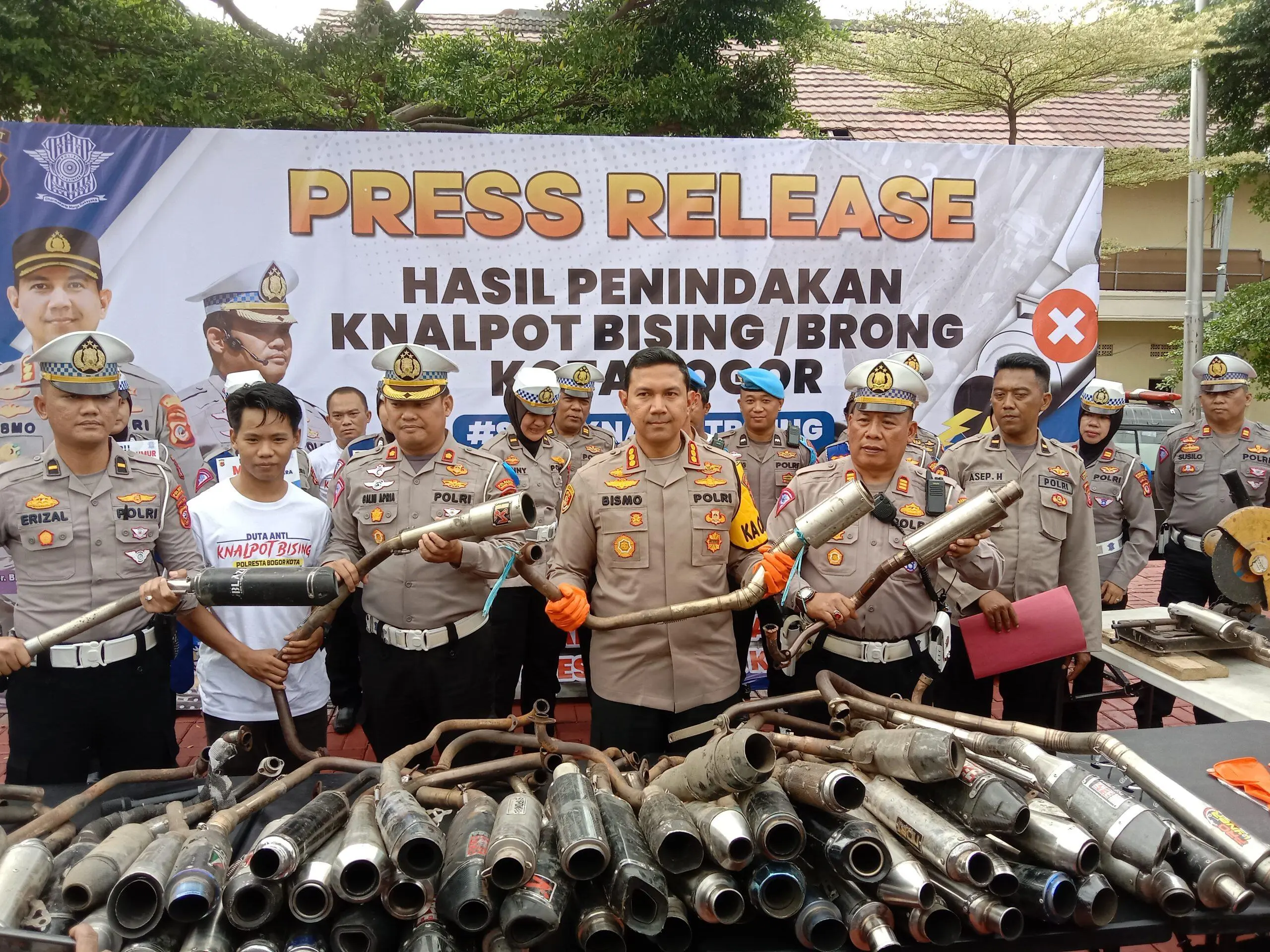 Satlantas Polresta Tertibkan 563 Knalpot Bising di Kota Bogor