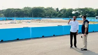 Tinjau Proyek Sirkuit Formula E, Presiden: Trek Balapan Sudah Siap