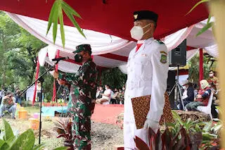 Danrem 052/WKR Pimpin Upacara Hari Sumpah Pemuda di Sungai Cisadane