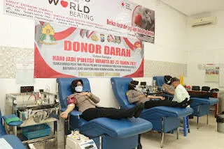Polwan Polres Ponorogo Gelar Donor Darah