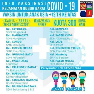 Persiapan PTM, Kota Bogor Gencarkan Vaksinasi Sasaran Pelajar