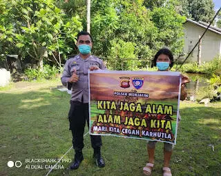 Humas Polsek Menjalin Ingatkan Warganya Tidak Bakar Lahan Sembarangan