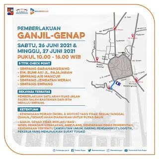 Akhir Pekan Ini, Ganjil Genap di Kota Bogor Kembali Diberlakukan