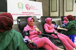 BHAYANGKARI POLDA JATIM GELAR BHAKTI SOSIAL DONOR DARAH