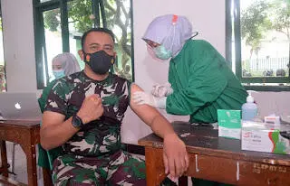 Ratusan Prajurit Kodim 0608/Cianjur di Vaksin
