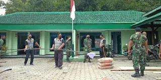 Gotong Royong TNI-Polri Ponorogo Bangun Markas Koramil