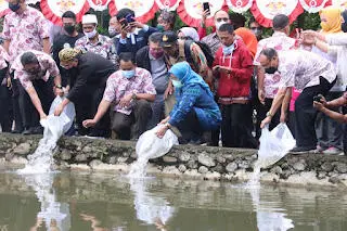 Bupati Bogor Berikan Bantuan Benih Ikan dan Ternak